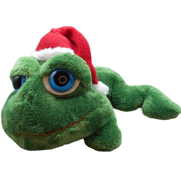 Russ Lil Peepers Christmas Frog #32937 10" Plush w/Tag Big Eyes Rare - Picture 1 of 7